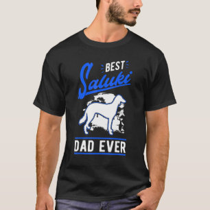 Mens Best Saluki Dad Ever Long haired Greyhound Da T-Shirt