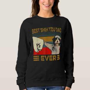 Mens Best Shih Tzu Dad Ever Retro Vintage Sweatshirt
