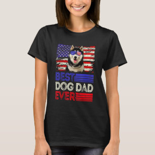 Mens Best Siberian Husky Dad Ever American Flag Pa T-Shirt