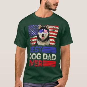 Mens Best Siberian Husky Dad Ever American Flag Pa T-Shirt