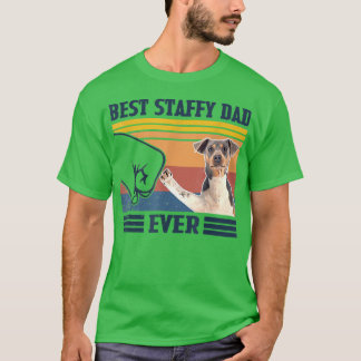 Mens Best Staffy Dad Ever Funny Dog Lover Father's T-Shirt
