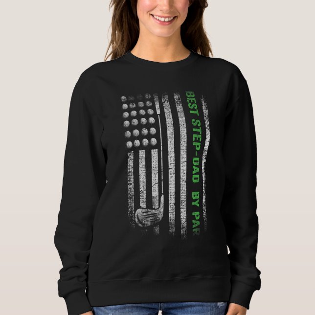 Mens Best Step Dad By Par Golf  Golfer Sweatshirt (Front)