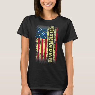 Mens Best Stepdad Ever  Fathers Day Us American Fl T-Shirt