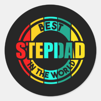 Mens best stepdad in the world bonus dad  classic round sticker