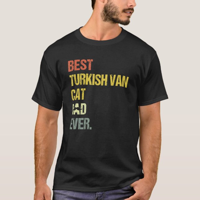 Mens Best Turkish Van Cat Dad T-Shirt (Front)