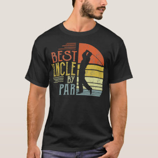 Mens Best Uncle By Par  Father's Day Vintage Golfi T-Shirt