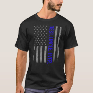Mens Best Uncle Ever Us American Flag   For Father T-Shirt