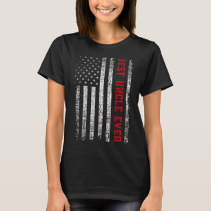 Mens Best Uncle Ever Vintage American Flag Fathers T-Shirt