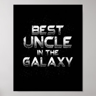Mens Best Uncle In The Galaxy Cool Space Funny Poster