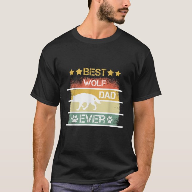 Mens Best Wolf Dad Ever  T-Shirt (Front)