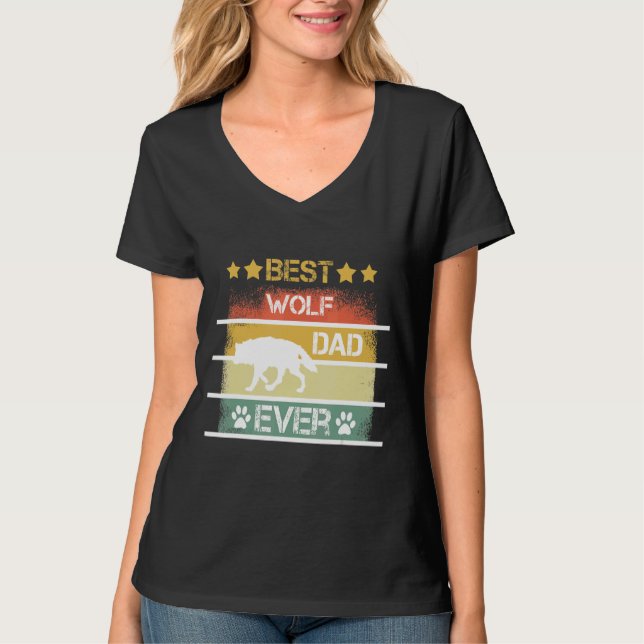 Mens Best Wolf Dad Ever T-Shirt (Front)