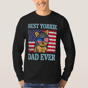Mens Best Yorkie Dog Dad Ever Happy Father Day Dog T-Shirt