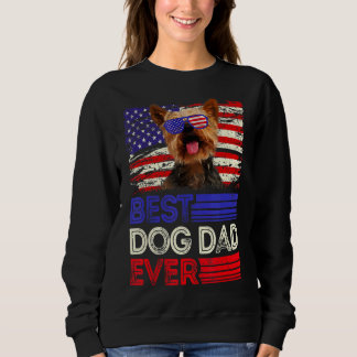 Mens Best Yorkshire Terrier Dad Ever American Flag Sweatshirt