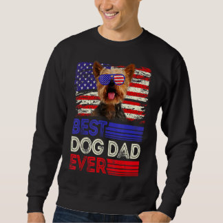 Mens Best Yorkshire Terrier Dad Ever American Flag Sweatshirt