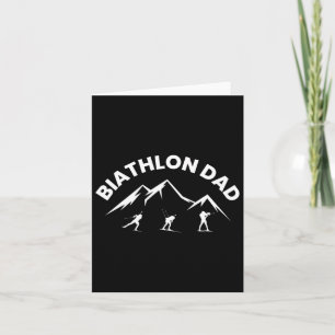 Mens Biathlon Dad Skiing Shooting Biathlete Card