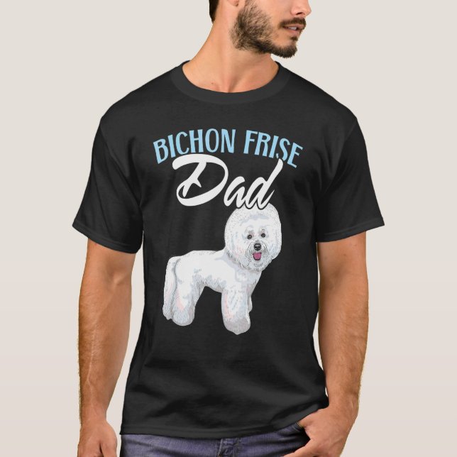 Mens Bichon Frise Dad Dog  Dog Breeder Puppy Paw L T-Shirt (Front)