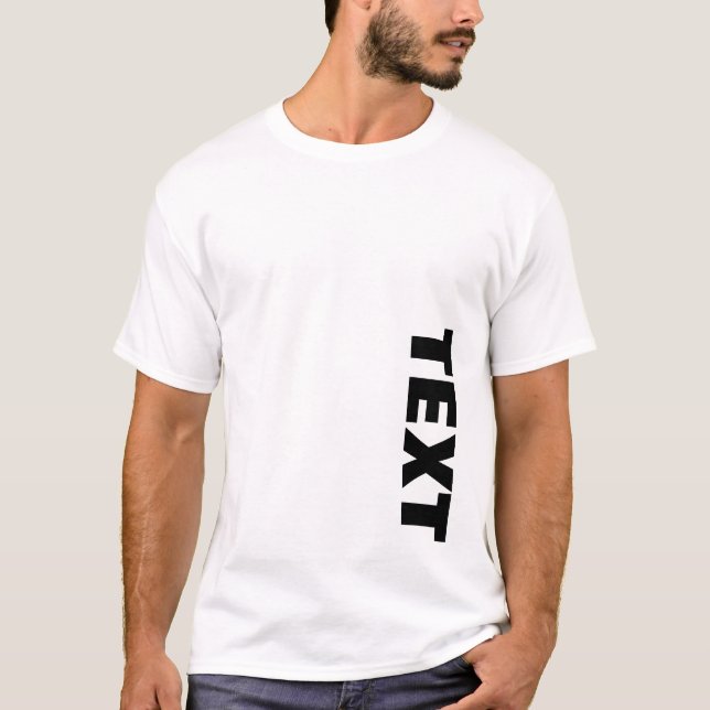 Mens Big Bold Font Text Template Design White T-Shirt (Front)