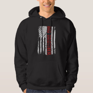 Mens Big Brother  Vintage Us American Flag  For Da Hoodie