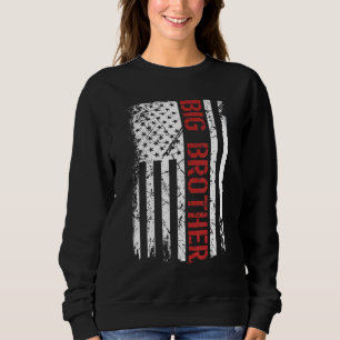 Mens Big Brother  Vintage Us American Flag  For Da Sweatshirt