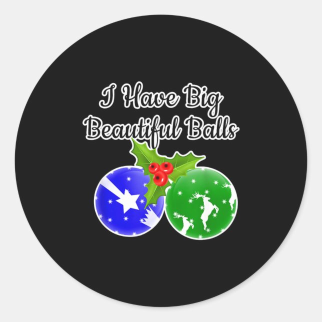 Mens Big Dirty Santa Xmas Fun Adult Humor Ug  Classic Round Sticker (Front)