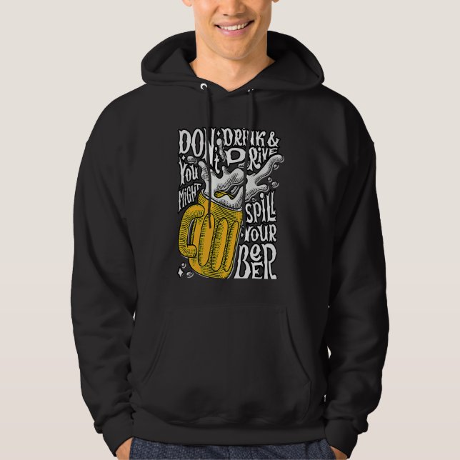 Men's  Big Silhouette Plain Long Sleeve Hoodie (Front)