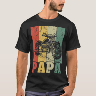 Mens Biker Dad Motorcycle Vintage Papa Motorcycle T-Shirt