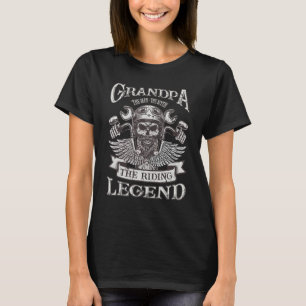 Mens Biker -Grandpa The Man The Myth The Riding Le T-Shirt