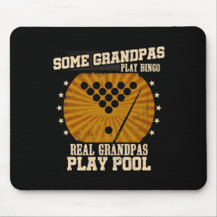Mens Billiards Grandpa Shirt - Real Grandpas Play Mouse Mat