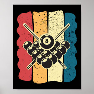 Mens Billiards Humour Vintage Funny Gift Idea Poster