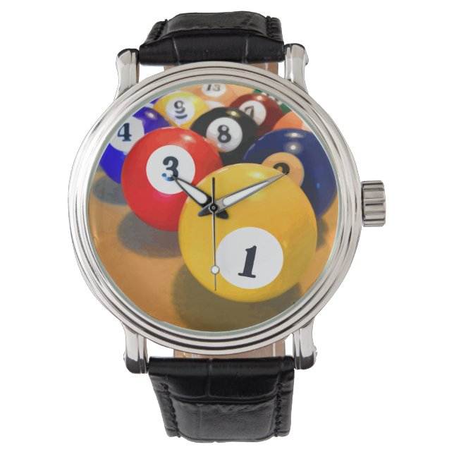 Men's Billiards Theme Watch (Front)
