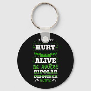 Mens Bipolar Mania Mental Illness Anxiety Green Key Ring