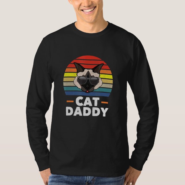 Mens Birman Cat Daddy Cat Dad T-Shirt (Front)
