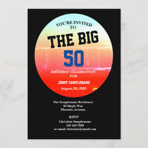 Men's Birthday Party Ball Any Big Birthday Year Invitation
