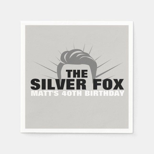 Men's birthday party cocktail napkins (Front)