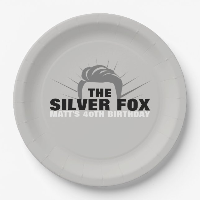 Men's birthday party paper plates (Front)
