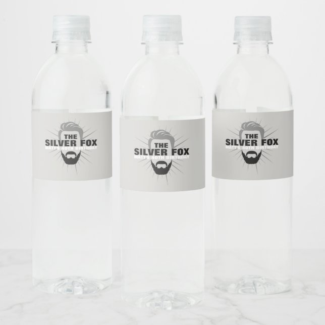 Men's birthday party water bottle labels (Bottles)