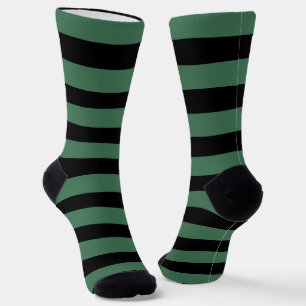 Mens Black And Green Striped Dress Socks