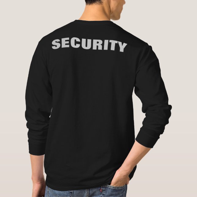 Mens Black And White Double Side Printed Security T-Shirt (Back)