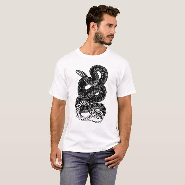 Men's Black and White Snake Shirt (Front Full)