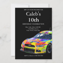 Mens Black Birthday Invitation