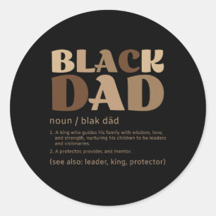 Mens Black Dad Melanin Definition African American Classic Round Sticker