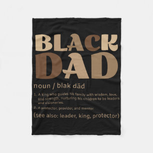 Mens Black Dad Melanin Definition African American Fleece Blanket