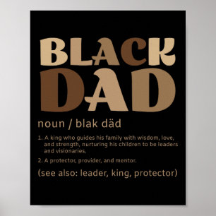 Mens Black Dad Melanin Definition African American Poster