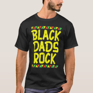 Mens Black Dads Rock Kente African American Pride T-Shirt