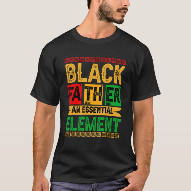 Mens Black Father The Essential Element - Father's T-Shirt (Front)