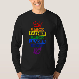 Mens Black Fatherblack Leaderblack King Lgbt Dad T-Shirt