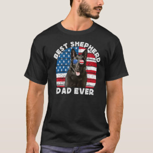 Mens Black German Shepherd Dad For Men GSP Dog Fac T-Shirt