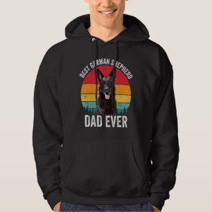 Mens Black German Shepherd Dad Vintage Dog  Owner  Hoodie