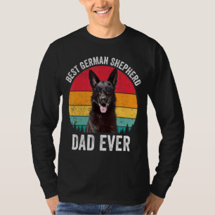 Mens Black German Shepherd Dad Vintage Dog Owner T-Shirt