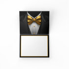 Mens Black Gold Tuxedo Birthday Party